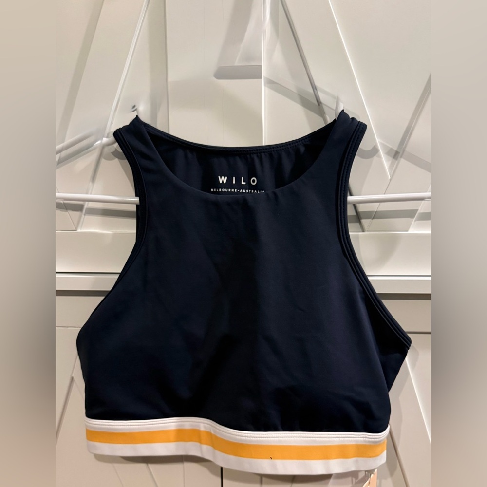 Wilo The Label Contour Bra Navy/Marigold Size L NWT